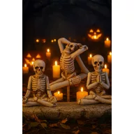  Halloweeni dekor csontváz figura 7 cm, 3 féle választható kivitel