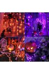 Halloween fényfüzér elemes 50 LED narancs/lila választható