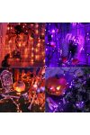 4m Halloween fényfüzér elemes 50 LED narancs/lila választható