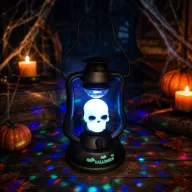   XL halloweeni LED lámpás diszkógömbbel, hangeffekttel elemes 3 féle választható kivitel