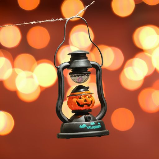 XL halloweeni LED lámpás diszkógömbbel, hangeffekttel elemes 3 féle választható kivitel