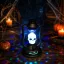 XL halloweeni LED lámpás diszkógömbbel, hangeffekttel elemes 3 féle választható kivitel