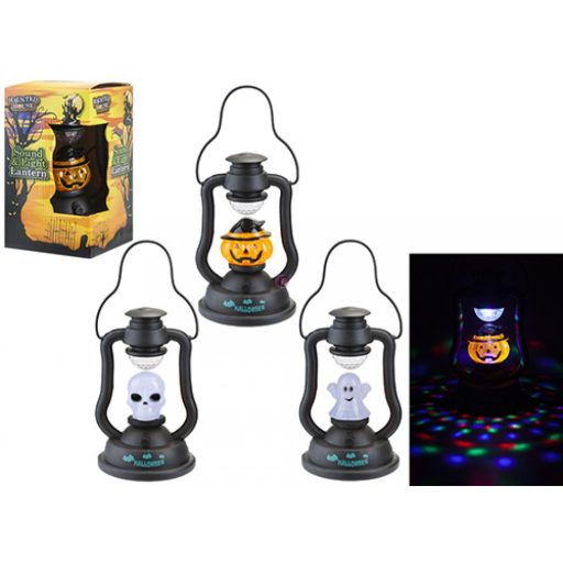 XL halloweeni LED lámpás diszkógömbbel, hangeffekttel elemes 3 féle választható kivitel