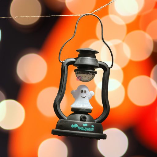 XL halloweeni LED lámpás diszkógömbbel, hangeffekttel elemes 3 féle választható kivitel