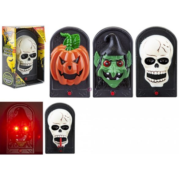 Halloweeni vicces ajtócsengő, világító, hangot adó