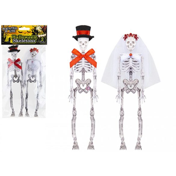 Halloweeni csontváz jegyespár 17 cm 2 db-os szett