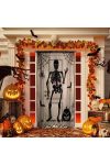 Halloweeni bejárati ajtó, ablak függöny dekoráció csontvázas 102 x 213 cm