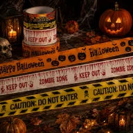 Halloweeni figyelmeztető szalag 3x3 méter/szett