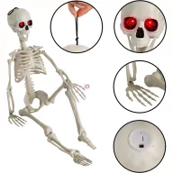   91 cm Halloweeni élethű csontváz Világító szemekkel, mozgatható testrészekkel
