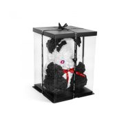 Rózsapanda - Piros masnival - 40 cm