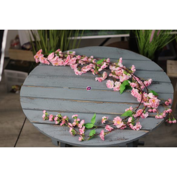 Selyemvirág Barackvirág füzér műanyag 170cm rózsaszín