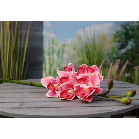Selyemvirág Orchidea műanyag 77cm fukszia
