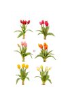 Selyemvirág Tulipán csokor műanyag 35cm színes 6 féle