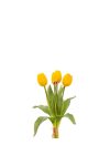 Élethű gumi Tulipán csokor műanyag 35cm sárga