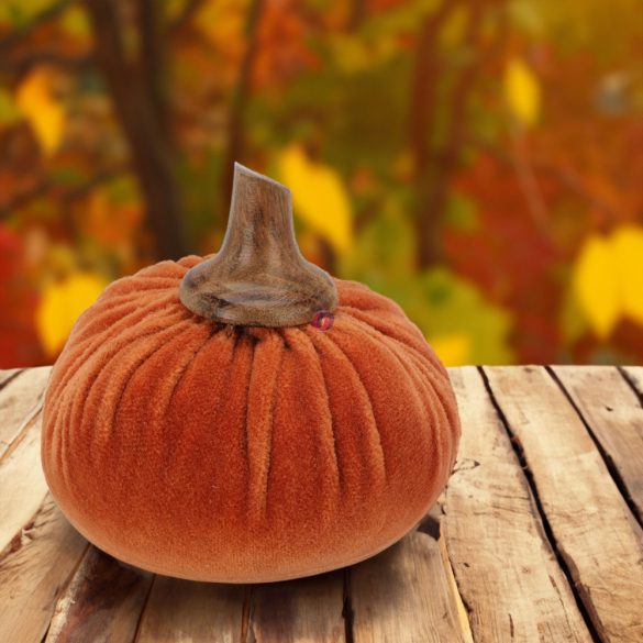 Prémium bársony őszi tök dekoráció 9 cm 6 féle választható szín