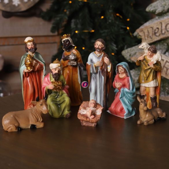 Betlehemi jelenet figura szett 9 db-os szett dobozban Traditional