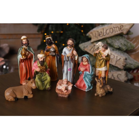 Betlehemi jelenet figura szett 9 db-os szett dobozban Traditional