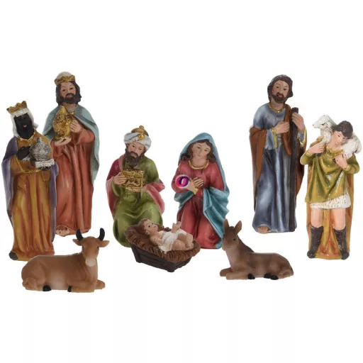 Betlehemi jelenet figura szett 9 db-os szett dobozban Traditional