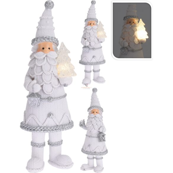 Télapó fehér LED világítással 2 féle karácsonyi figura