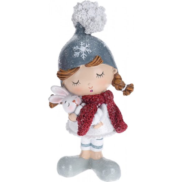 Kislány karácsonyi figura 15 cm 4f. választható kivitel