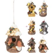   Madáretető Akasztó – Polystone – 4 Féle Madaras Design 9 cm