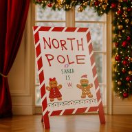  XL Karácsonyi mikulásjelző tábla felirattal, álló 58 cm