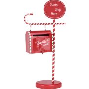   Exkluzív Karácsonyi postaláda fém 51 cm piros "Santa stop here"