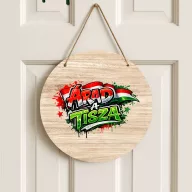 Árad a Tisza -  ajtódísz 30 cm, fa, akasztható