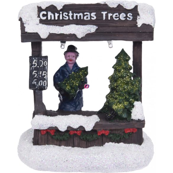 LED-es karácsonyi falu figura Árusok 4 f. választható kivitel