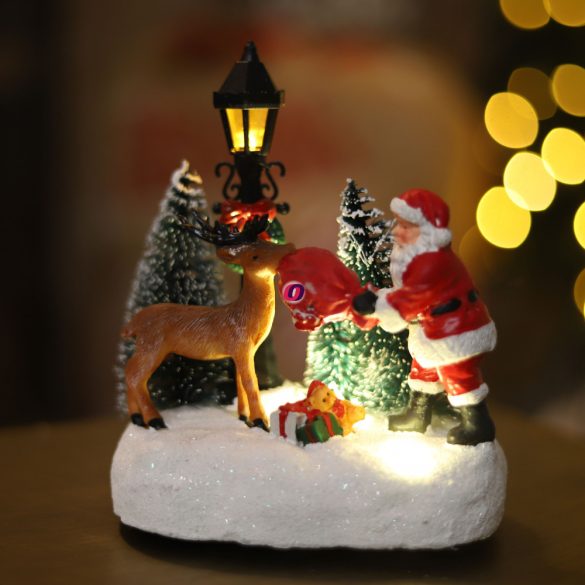 LED-es karácsonyi falu kellék 15 cm 3 féle választható kivitel