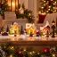 10 db-os Karácsonyi falu szett LED világítással "Santa and Snowman"