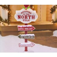   XXL Kültéri irányjelző Tábla "North Pole"  LED, 95 cm IP44 230V