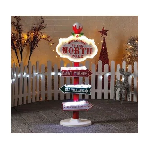 XXL Kültéri irányjelző Tábla "North Pole"  LED, 95 cm IP44 230V