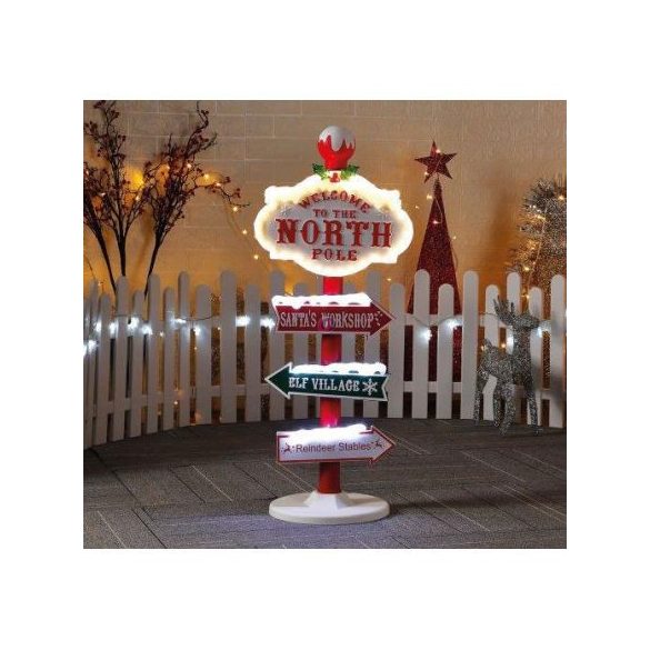 XXL Kültéri irányjelző Tábla "North Pole"  LED, 95 cm IP44 230V