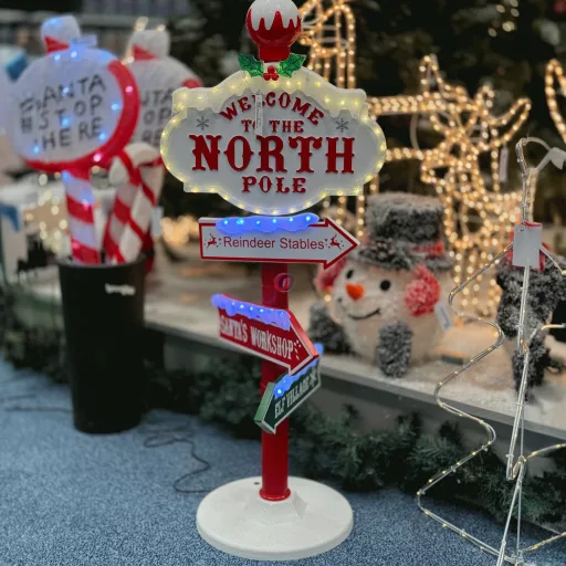 XXL Kültéri irányjelző Tábla "North Pole"  LED, 95 cm IP44 230V