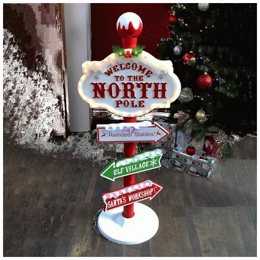 XXL Kültéri irányjelző Tábla "North Pole"  LED, 95 cm IP44 230V