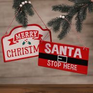 Karácsonyi Ajtódísz fém tábla 20x10 cm 2 féle, választható   Karácsonyi Ajtódísz fém tábla 20x10 cm 2 féle, választható