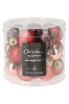 Prémium üveg burgundy, rózsaszín karácsonyfadísz gömb 2,5 cm 24 db-os