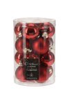 Prémium üveg piros karácsonyfadísz gömb 3,5 cm 16 db-os