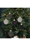 Prémium  karácsonyfagömb szett fekete/bézs VELVET 6 cm 12 db-os