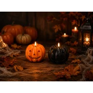   Tök formájú gyertya Halloweeni 8 cm 2 féle választható szín