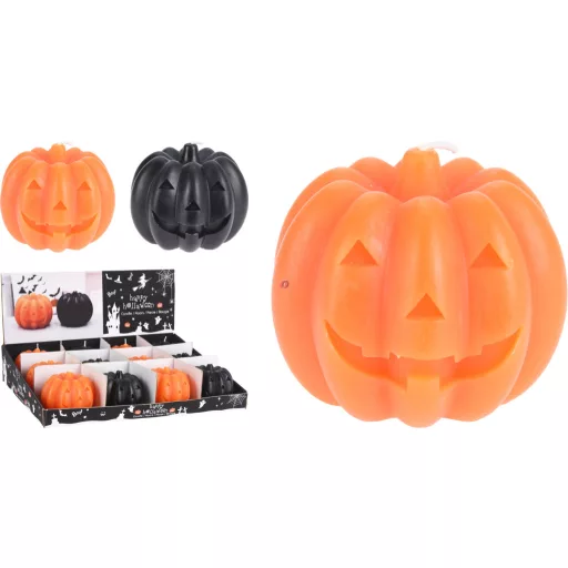 Tök formájú gyertya Halloweeni 8 cm 2 féle választható szín