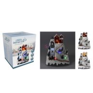 Karácsonyi dioráma zenélő LED-es csúszdás dekoráció