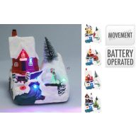   Led-es karácsonyi falu kiegészítő jelenet 4 féle választható kivitel 13 cm