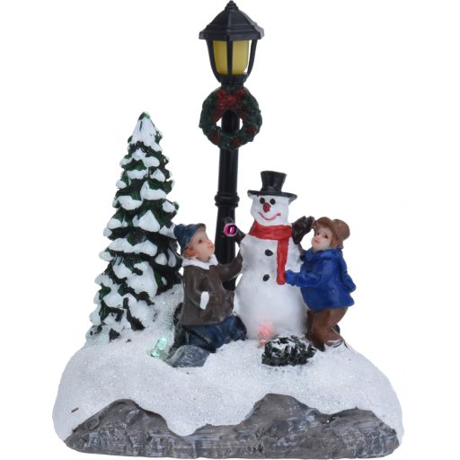 Led-es karácsonyi falu kiegészítő jelenet 4 féle választható kivitel 13 cm