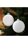 Prémium Karácsonyfa gömb szett 6 db-os műanyag fehér 7 cm