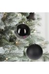 XL karácsonyfagömb fekete 10 cm fényes/matt