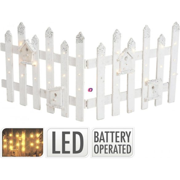 Dekor kerítés LED világítással madárházzal 100x40cm