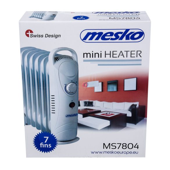 Mesko hősugárzó olajradiátor - 220-240 V - 700 W - 7 lamellás