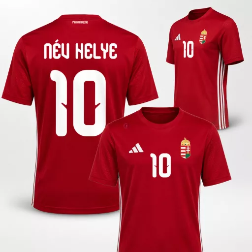 Adidas® Gyerek mez felső személyre szabható névvel és számmal - piros V1